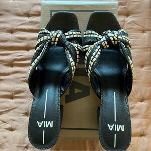 MIA Knotted Strap Open Toe Heeled Sandal - Brand New!